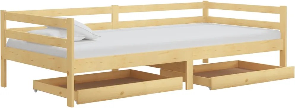 vidaXL Pat de zi cu sertare, 90x200 cm, lemn masiv de pin
