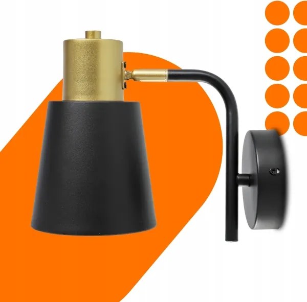 Lampă de perete 1xE27/20W/230V neagră/aurie