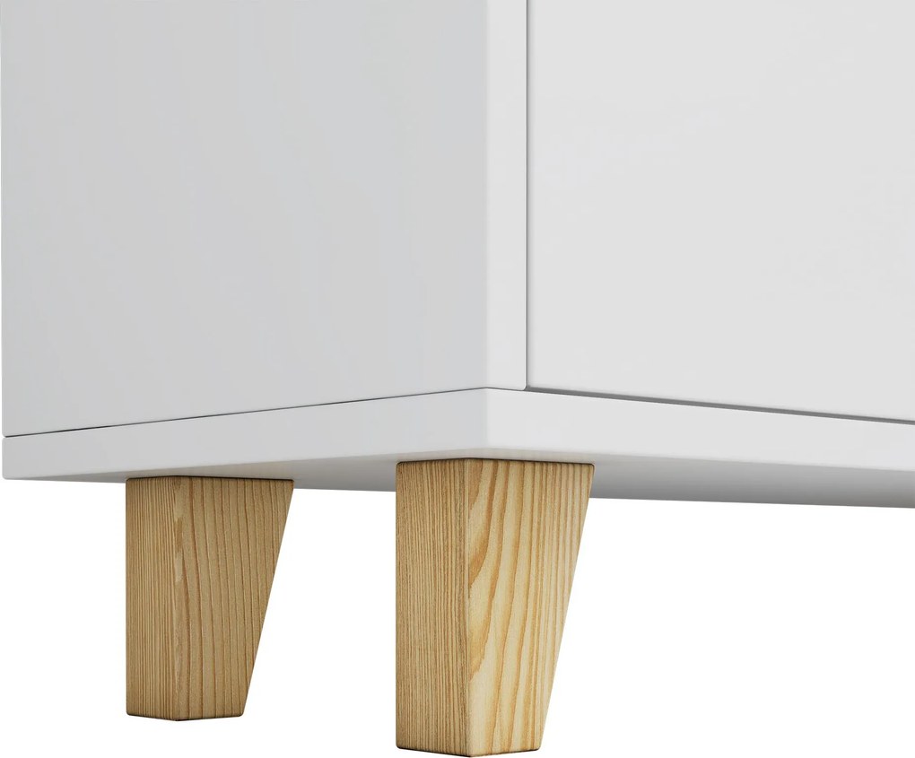 Bibliotecă cu iluminare ambientală LED cu schimbare de culoare, uși duble și mai multe rafturi, 80x30x173 cm, Alb