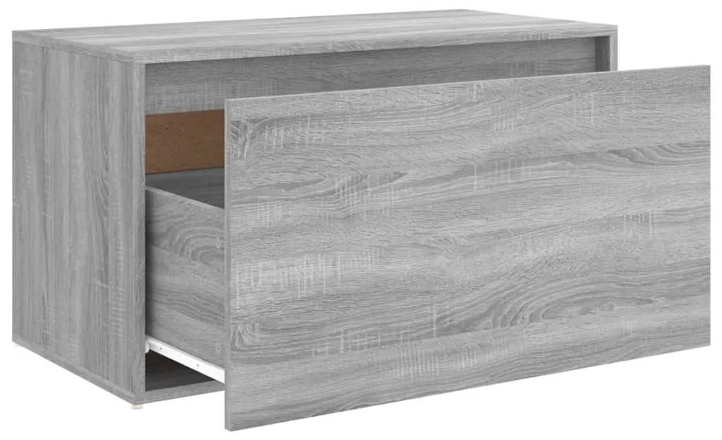 Banca de hol, gri sonoma, 80x40x45 cm, lemn prelucrat sonoma gri