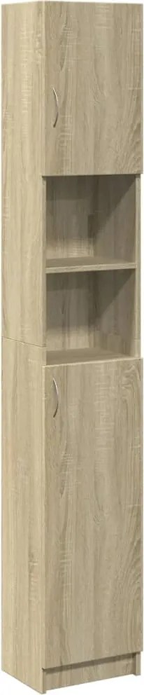 vidaXL Dulap de baie, stejar Sonoma, 32x25,5x190 cm, PAL