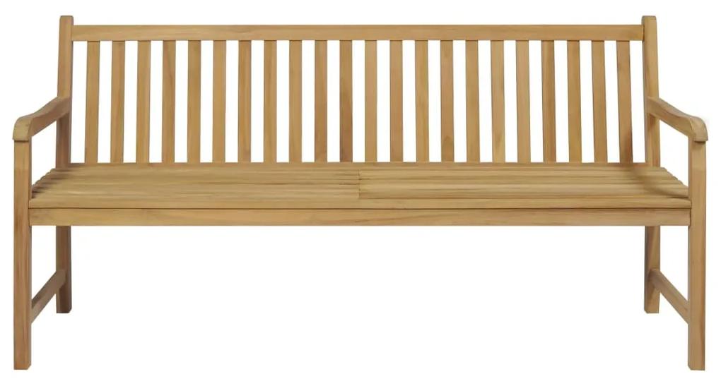 Banca de gradina, cu perna gri, 175 cm, lemn masiv de tec Gri, 175 cm