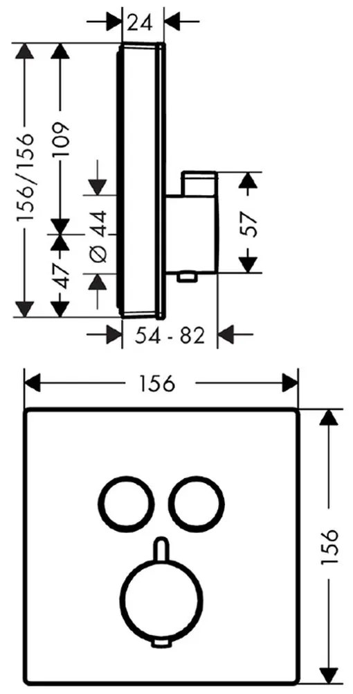 Baterie termostata incastrata pentru 2 consumatori, alb crom Alb lucios/Crom lucios