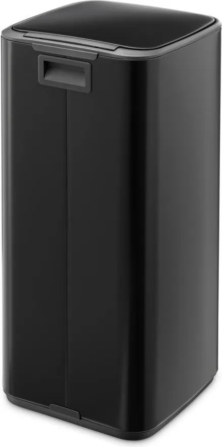 Coș de gunoi negru mat cu pedală din oțel 30 l Bo – Brabantia