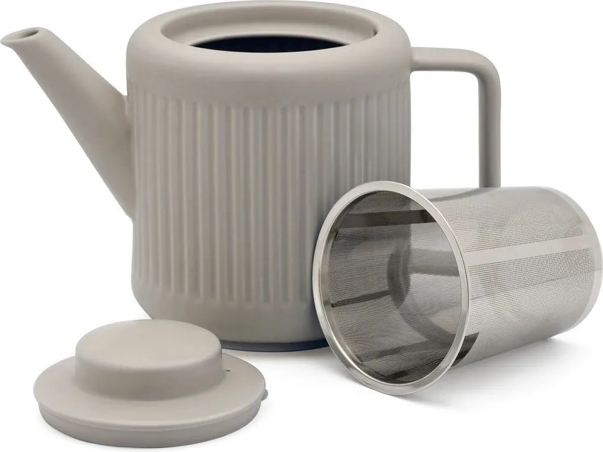 Ceainic gri cu filtru din porțelan 1,2 l Skagen – Bredemeijer