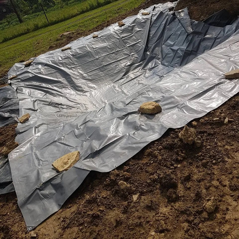 ShopJK PRELATĂ NEAGRĂ-ARGINTIE 3X5 M 260G/M2