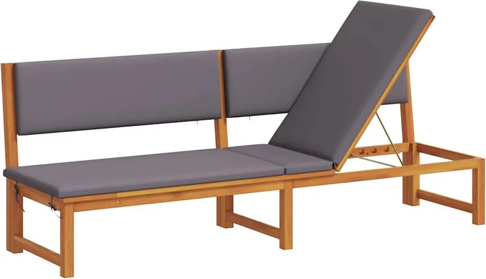 vidaXL Șezlong Ulei Natural 200 x 57 x 75cm Lemn masiv de acacia