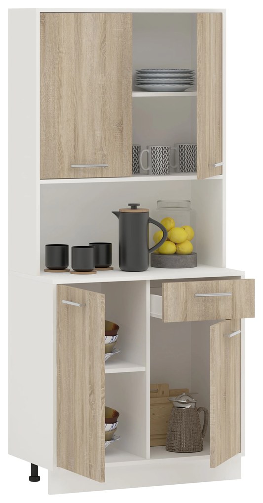 Bufet Oma, Stejar Sonoma/Alb, L 84 cm