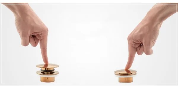 REA-A8585 - Ventil de scurgere CLICK-CLACK pentru lavoar, Ø 6,4 cm, auriu periat