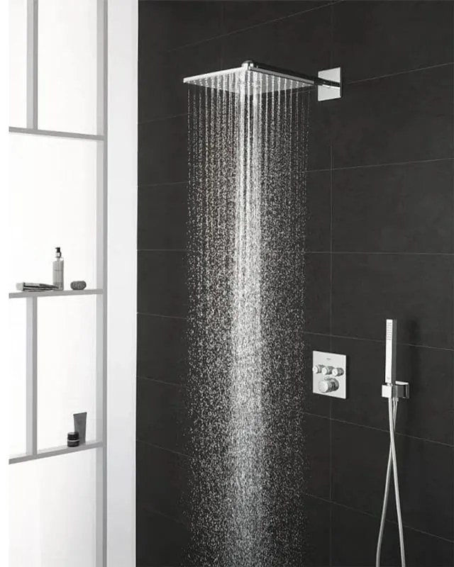 Sistem dus Grohe Grohterm Smartcontrol, termostatic, incastrat, Rainshower 310 SmartActive Cube, 2 jeturi, set dus Euphoria Cube stick, crom, 34706000