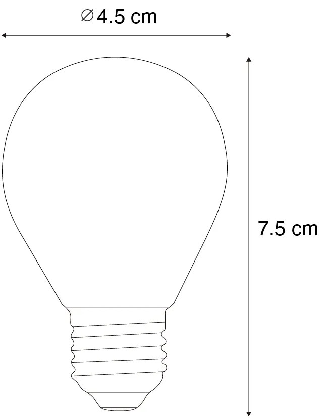 Set de 5 becuri cu filament LED E27, reglabile, G45, clare, 4W, 470 lm, 2700K