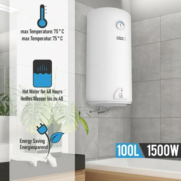 Aquamarin® Încălzitor electric de apă, 100l, 1,5 kW