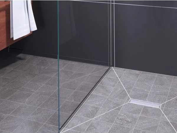 Set rigola de dus cu capac inox, Kessel Linearis Compact, 75cm, Multistop, faiantabil, 45600.63FM