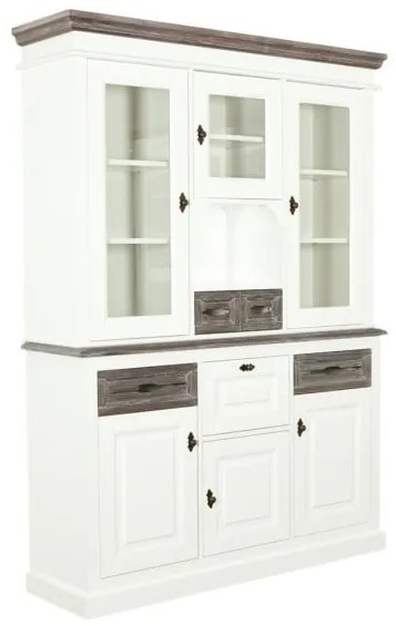 Bufet Cu Vitrina Cabana Alb Si Antracite, 146 Cm