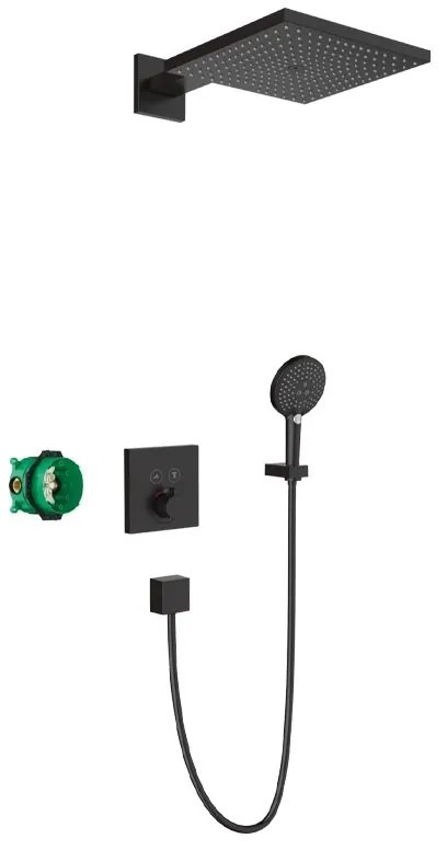 Set dus Hansgrohe, Raindance E ShowerSelect, cu baterie cu termostat, negru mat