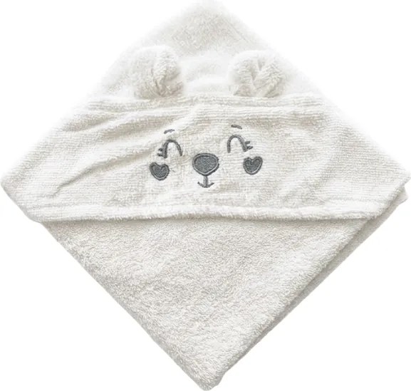 Prosop de copii cu gluga NUBI 75x75 cm, alb