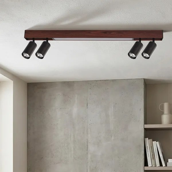 BRILAGI - Spot LED SELE 4xGU10/30W/230V + LED/20W negru/decor cireș