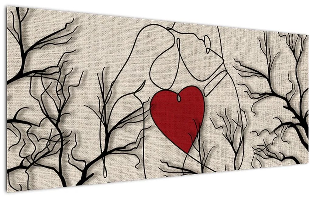 Tablou - Pereche îndrăgostită (120x50 cm)