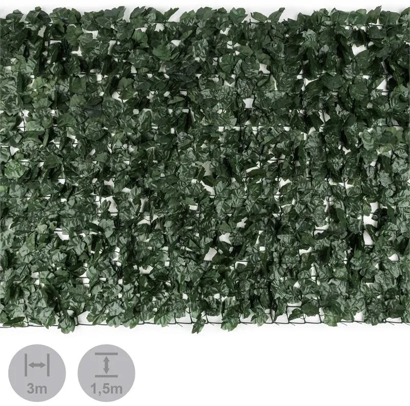 Fency Ivy, frunze iedera de culoare verde inchis - gard de protecție împotriva vântului 300 x 150 cm