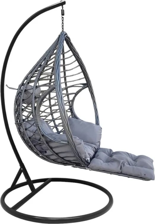 Scaun suspendat gri cu suport pentru picioare DOMINIKANA WAVES