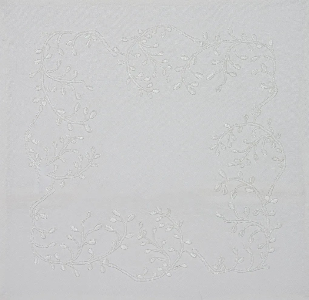 Husa de perna decorativa LEAFY LACE 40x40 cm, alba