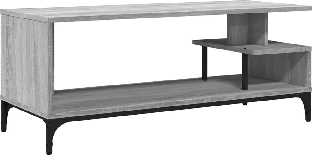 vidaXL Comodă TV, gri sonoma, 102x40x41 cm, lemn și oțel