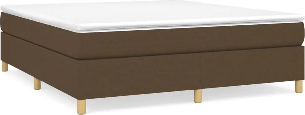 vidaXL Pat continental cu saltea maro închis 180x200cm material textil