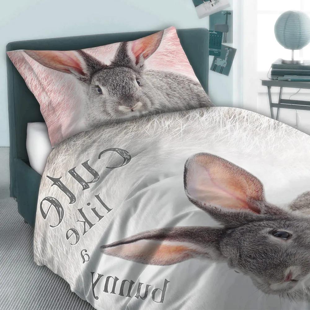 Lenjerie de pat Rabbit pentru copii ba 140x200 cm