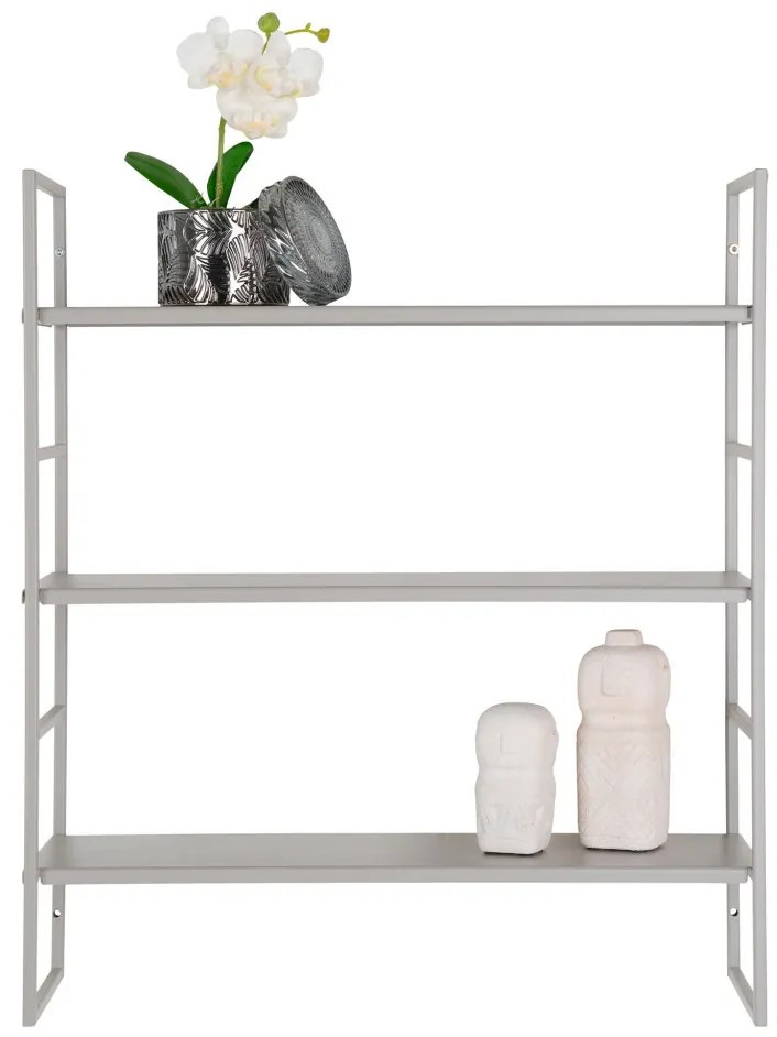 Rafturi Beja, oțel, gri rece, 3 rafturi 48x17x55 cm