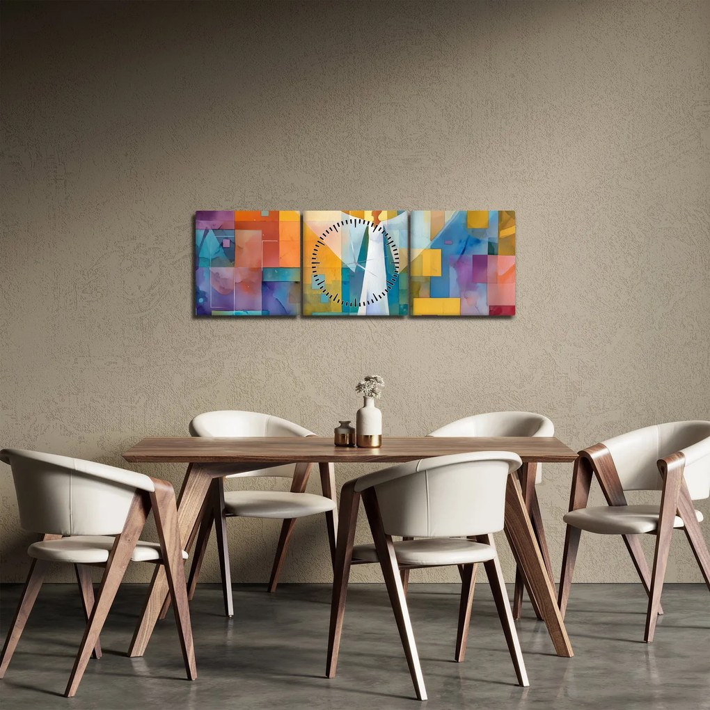 Tablou - Înger geometric (cu ceas) (90x30 cm)