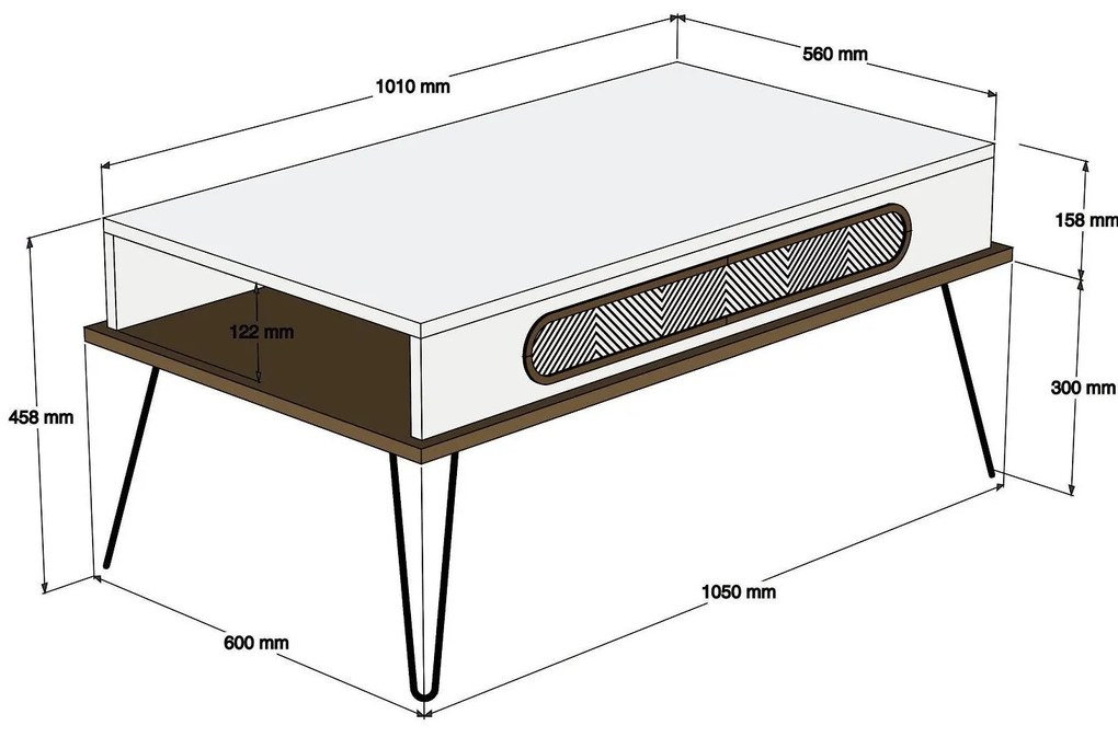 Set mobilier pentru living Biladi 2 (crem) . 1094087