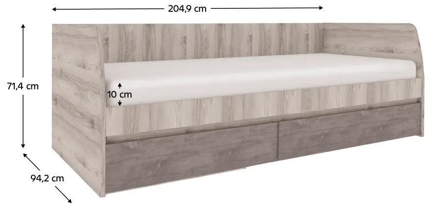 Pat 2S, 90x200, castan Nairobi   onix, JESI