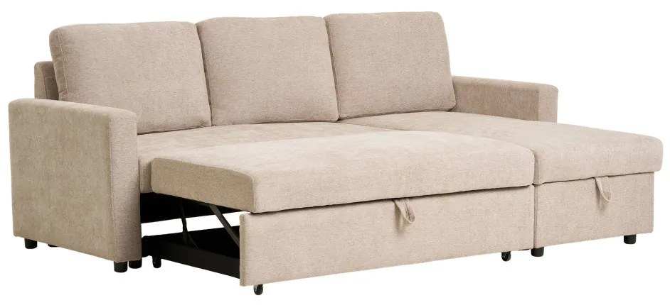 Canapea extensibilă Belfast, nisip închis, cu picioare naturale, HN1085