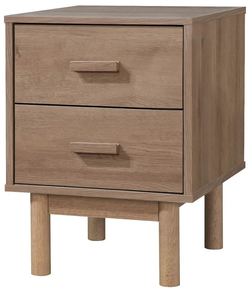 Noptieră în culoare naturală cu aspect de lemn de stejar Melanie – Støraa