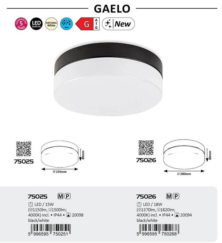 Plafoniera LED pentru baie IP44 Gaelo 23,5cm