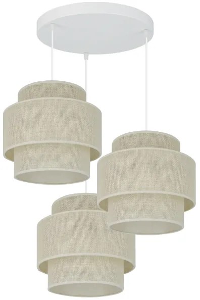 Lustră pe cablu Brilagi SPACE YUTE 3xE27/15W/230V crem/alb