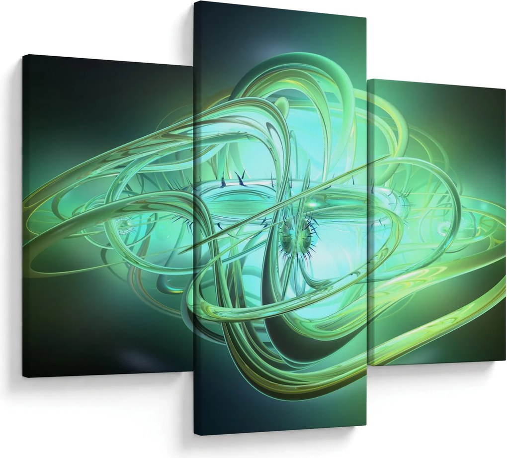 Tabloul cu abstracție verde (90x60 cm)