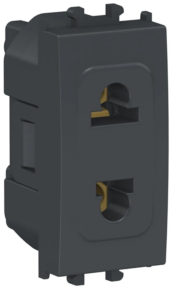 Priza standard italian, 16A, neagra, 1 modul, Schneider Easy Styl