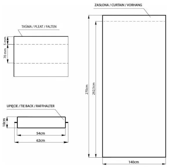 Draperie grej termoizolantă/dimout (semi-opacă) 140x270 cm Kierra – Restilo