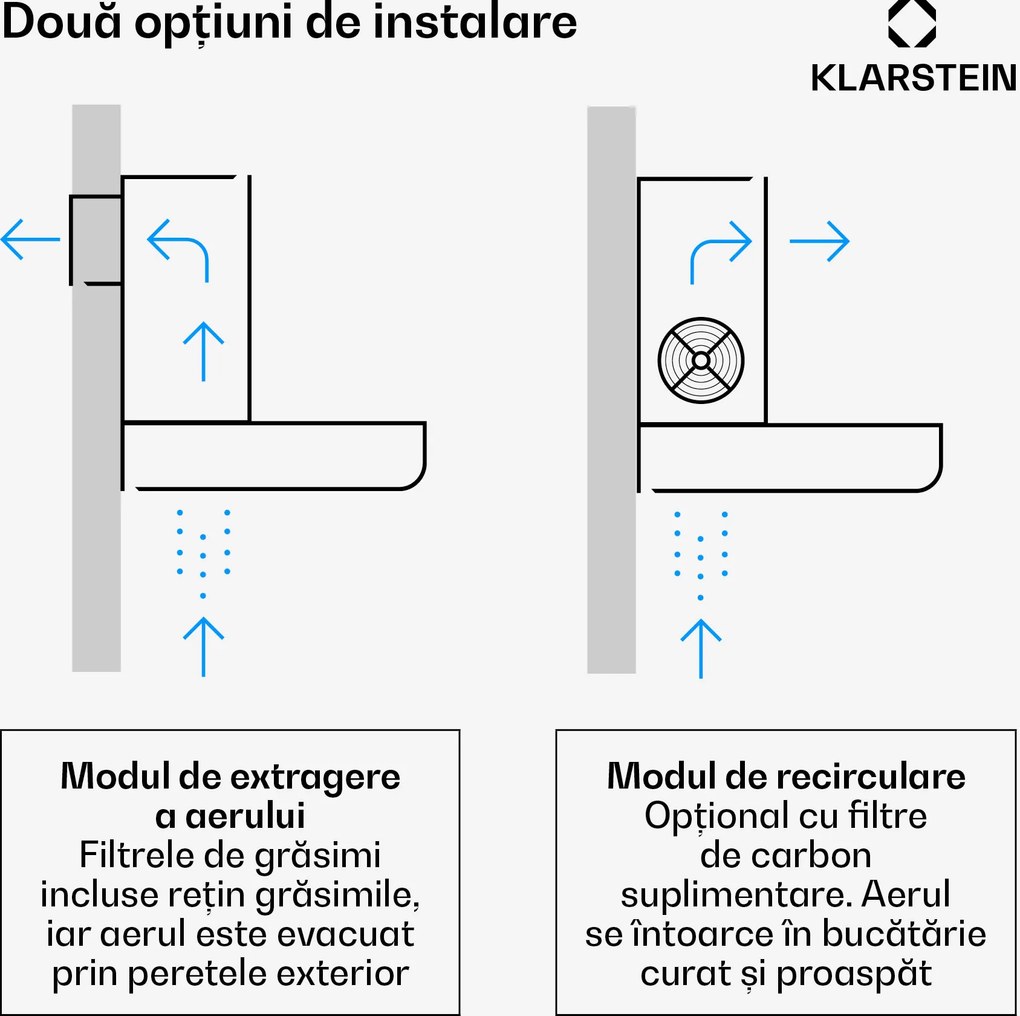 Klarstein Vinea, hotă incorporabilă, construcție plată, 60 cm, negru