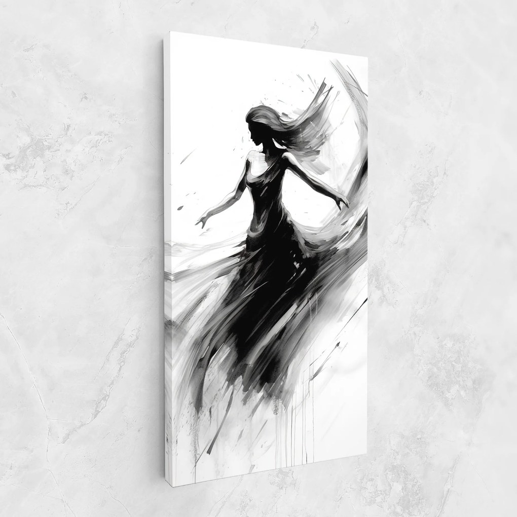 Tablou Canvas, 100x200cm, Dormitor si Living, Femei, Siluete, Dancing Woman Drawn