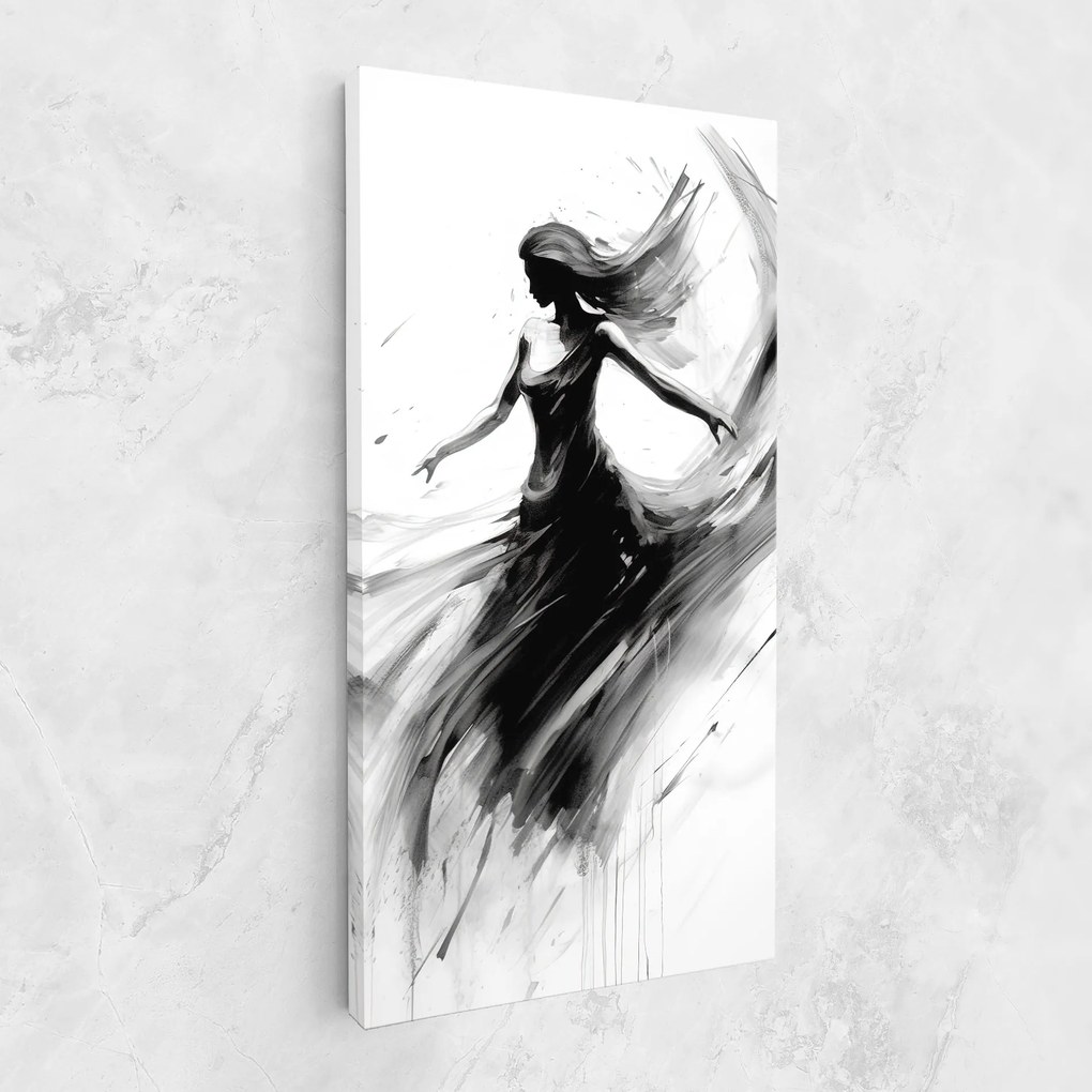 Tablou Canvas, 50x100cm, Dormitor si Living, Femei, Siluete, Dancing Woman Drawn