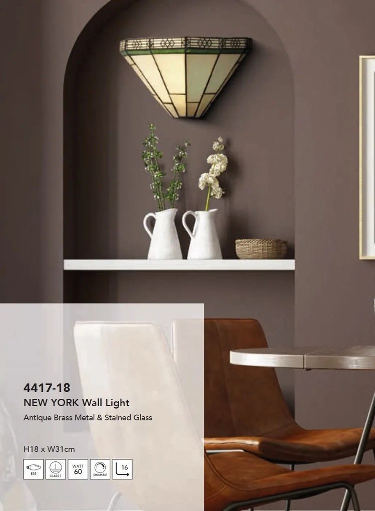 Aplica de perete cu sticla tiffany New York