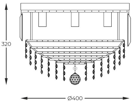 Plafonieră Zuma Line FC19003/5 CHARLOTTE 5xE14/40W/230V d. 40 auriu