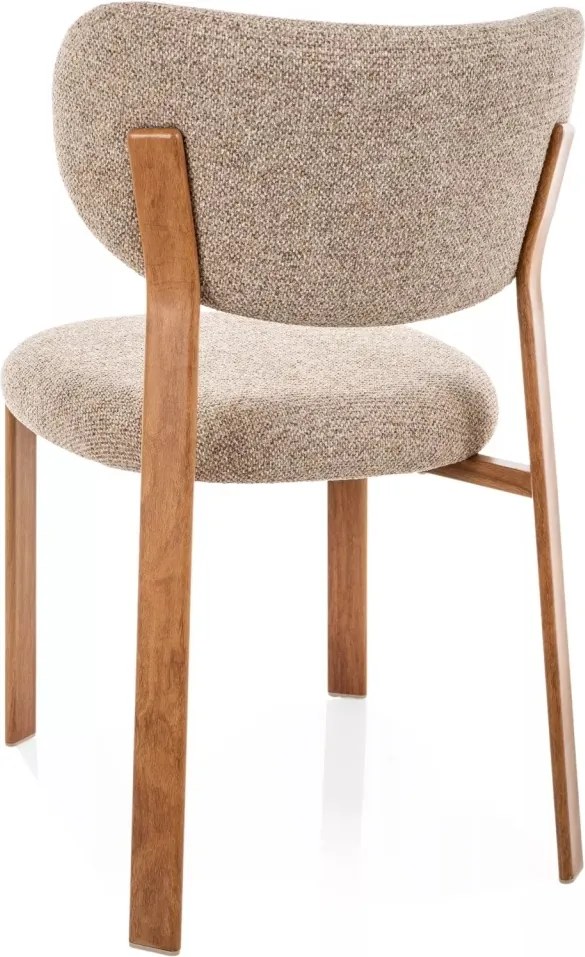 Scaun lemn tapitat Rin D 253 bej/stejar - H79 cm