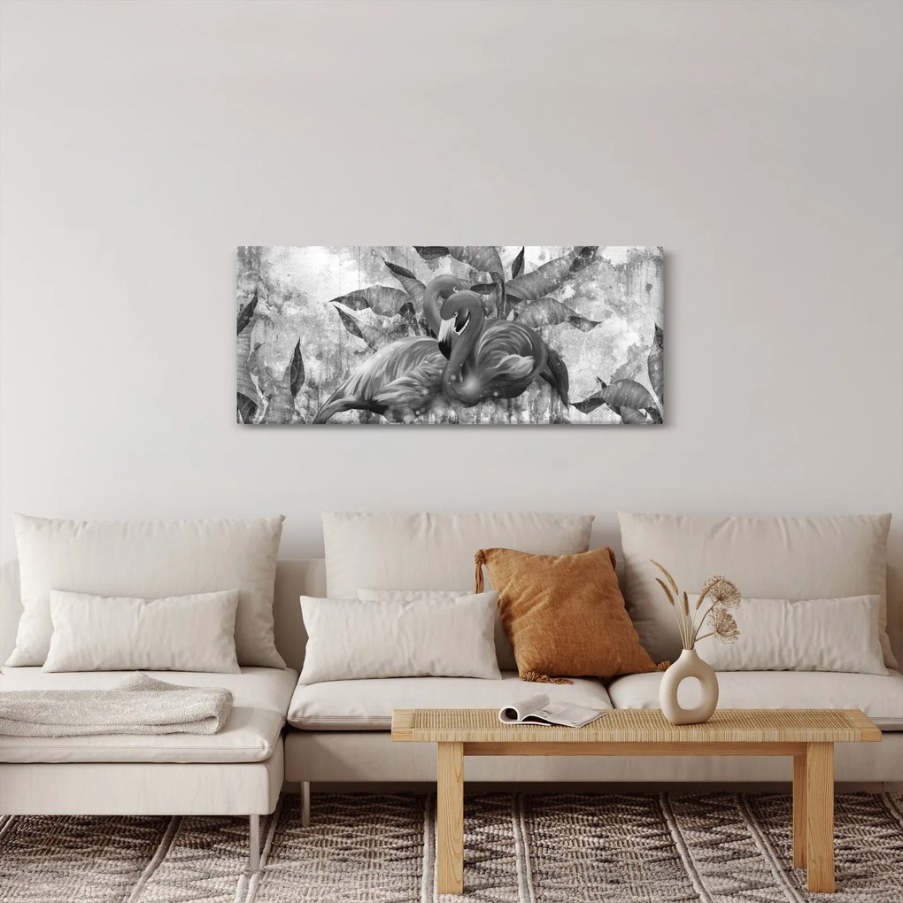 Tablou - Graffiti cu flamingo (120x50 cm)