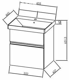 Set mobilier cu lavoar Kolpasan, Oxana 60 cm, alb