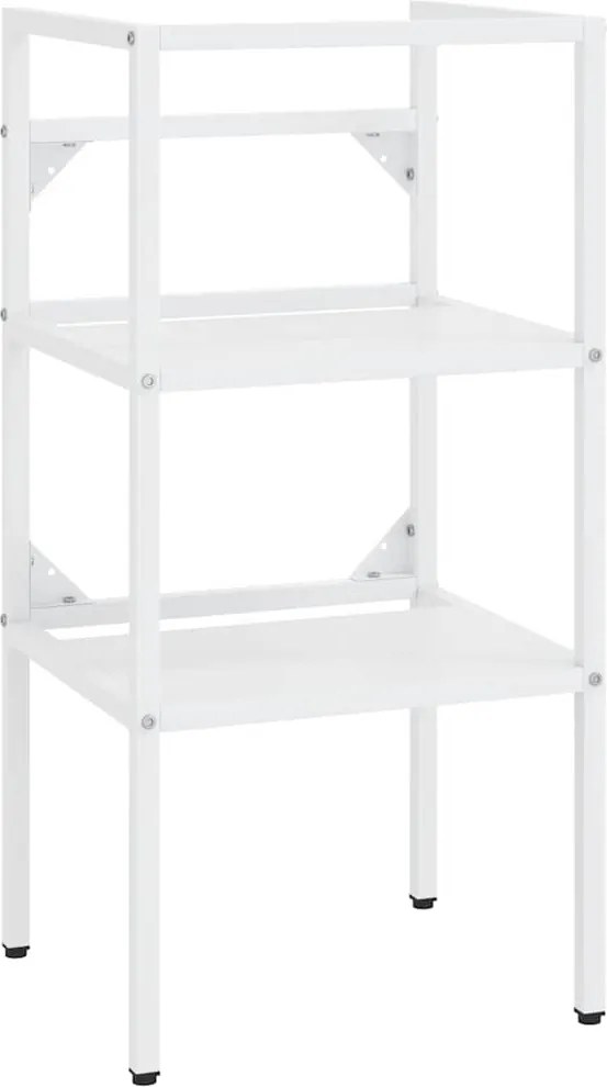 vidaXL Cadru chiuvetă de baie, alb, 40x38x83 cm, fier