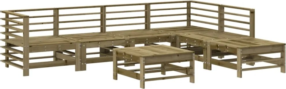 vidaXL Set mobilier de grădină, 7 piese, lemn de pin tratat