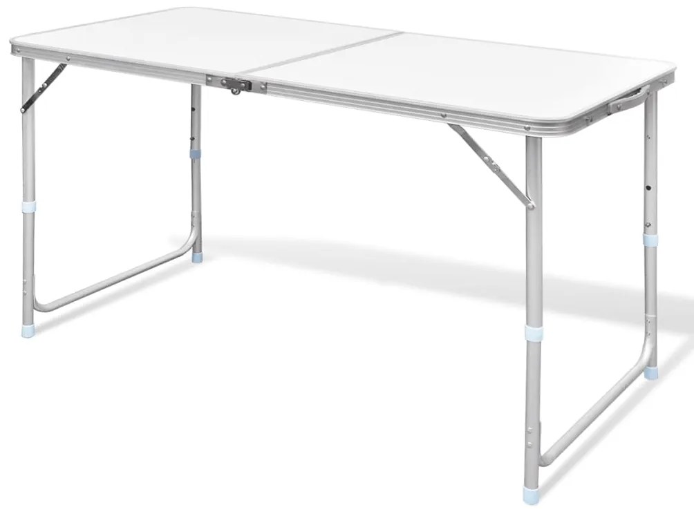 vidaXL Masă camping pliabilă reglabilă în înălțime, 120x60 cm aluminiu